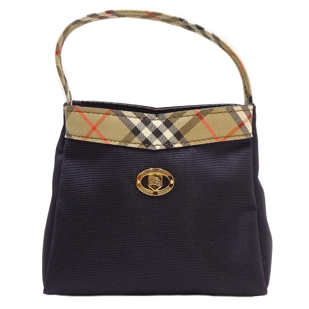 Burberry Multi Pouch Mini Pochette Check Pattern Nylon Navy